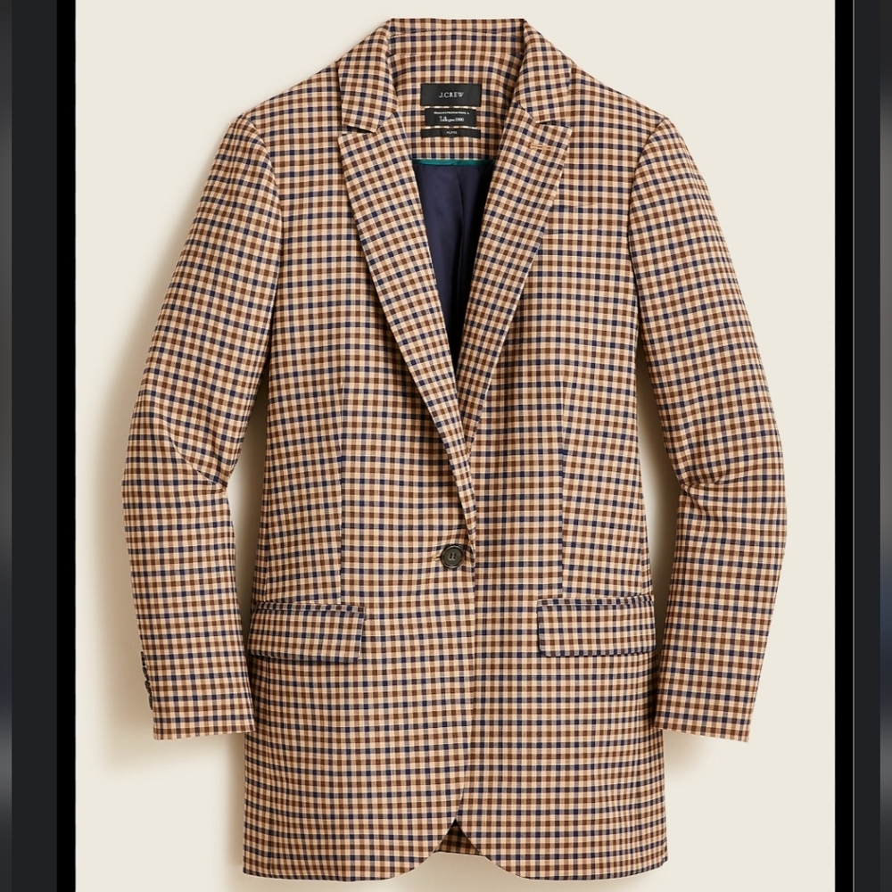 J Crew Alfie Checkered Plaid Tollegno 1900 Wool Blazer Jacket - Picture 9 of 10